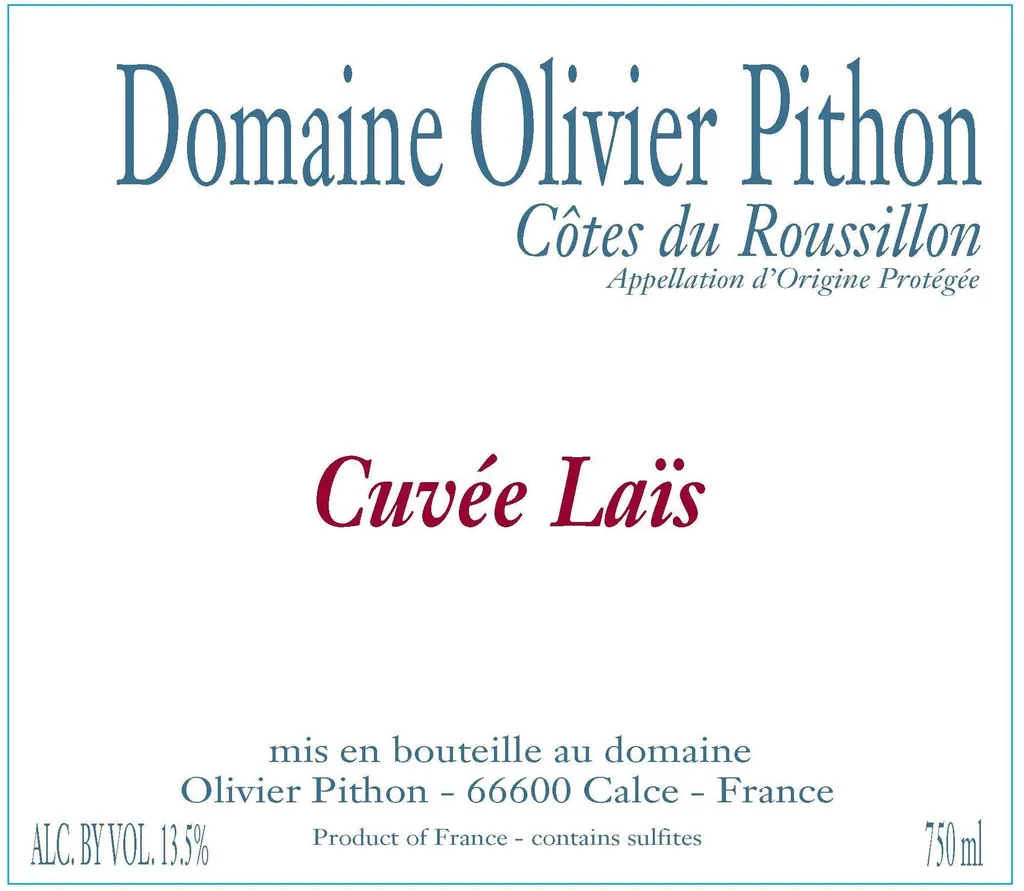 Cotes du Roussillon Cuvee Lais Bottle