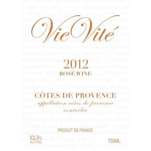 VieVite Cotes de Provence Rose Bottle