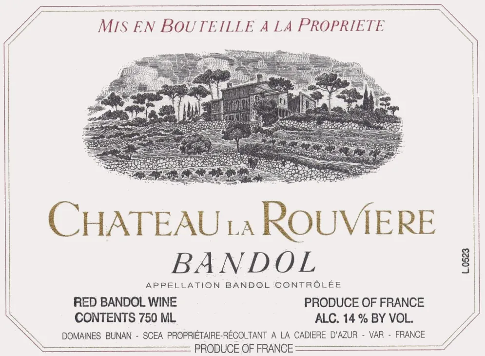 Bandol Chateau de la Rouviere Bottle