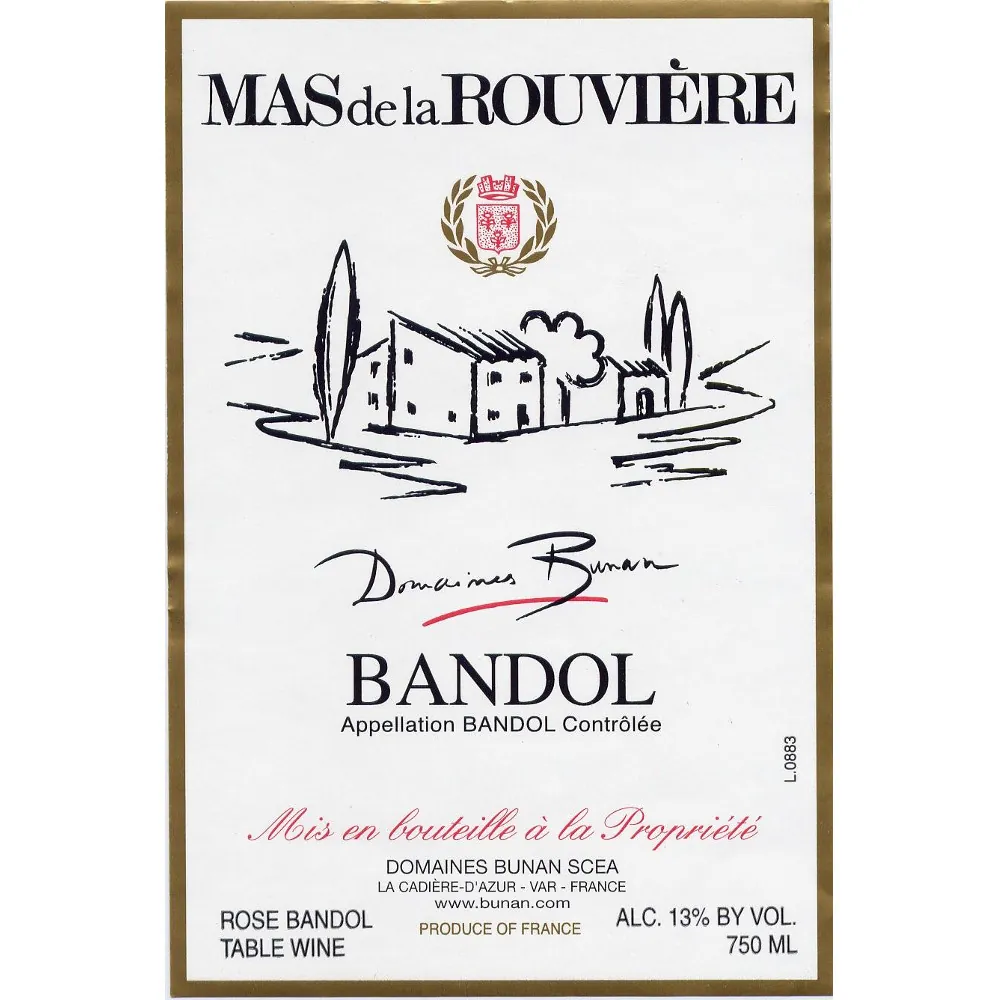 Bandol Mas de la Rouviere Rose Bottle