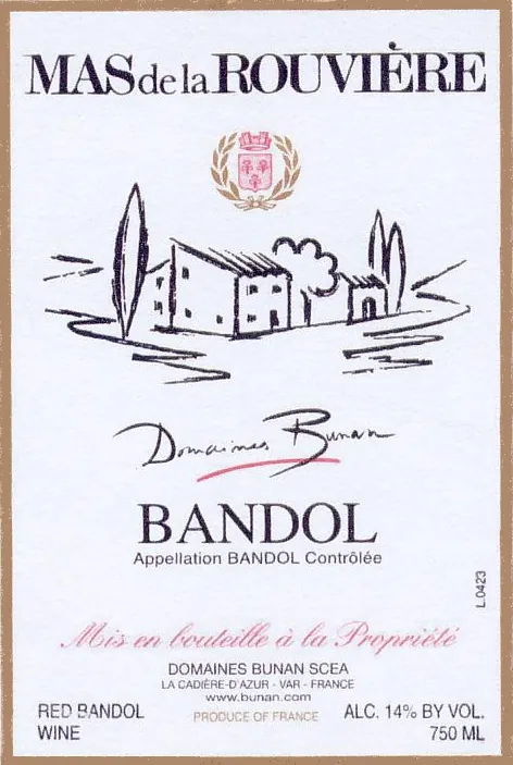 Mas de la Rouviere Bandol Rouge Bottle
