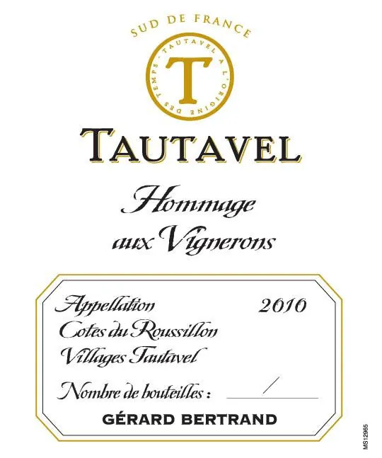 Cotes du Roussillon Villages Tautavel Hommage aux Vignerons Bottle