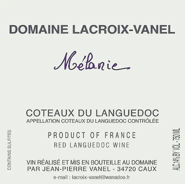 Coteaux du Languedoc Melanie Bottle