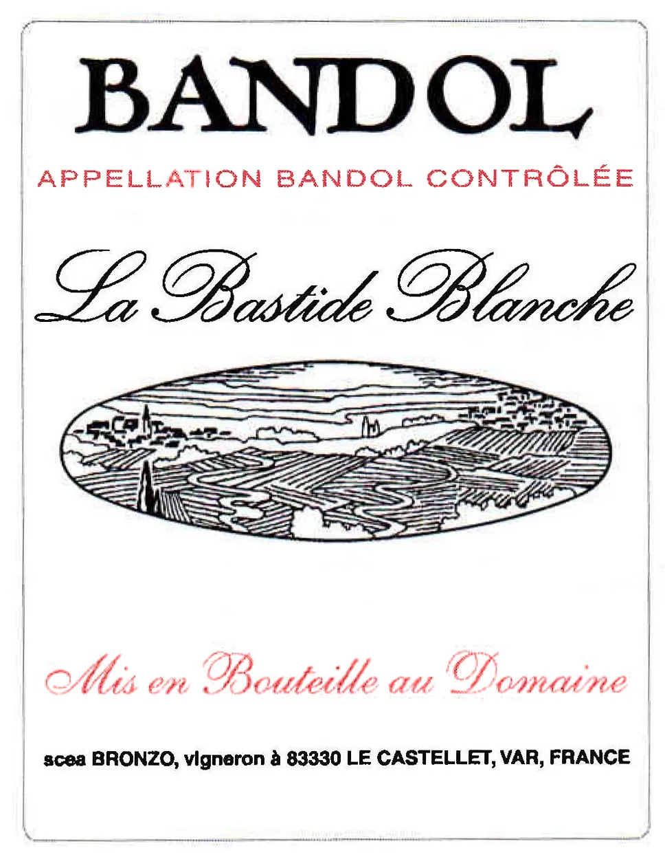 Bandol Rose Bottle