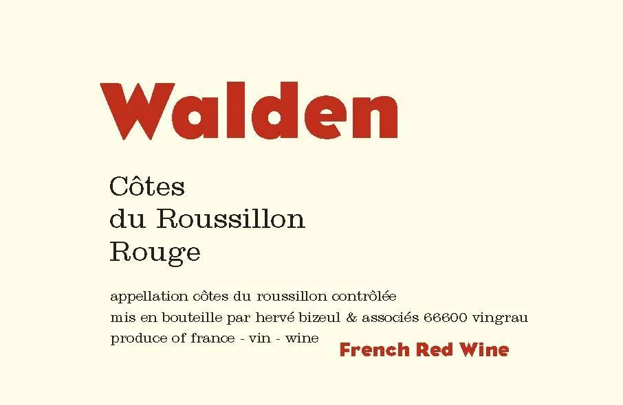 Cotes du Roussillon Walden Rouge Bottle