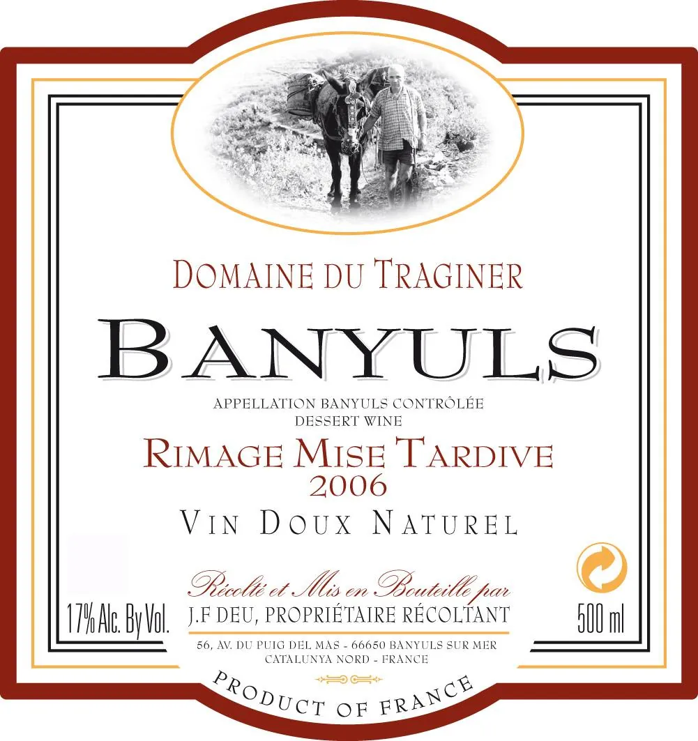 Banyuls Rimage Mise Tardive Bottle