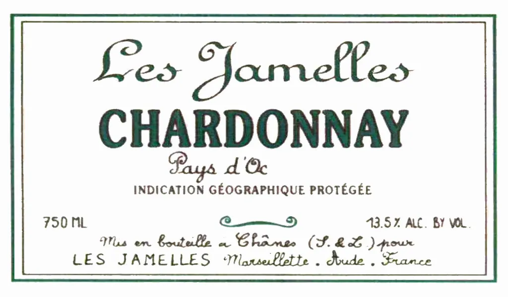 Vins de Pays D'Oc Chardonnay Bottle