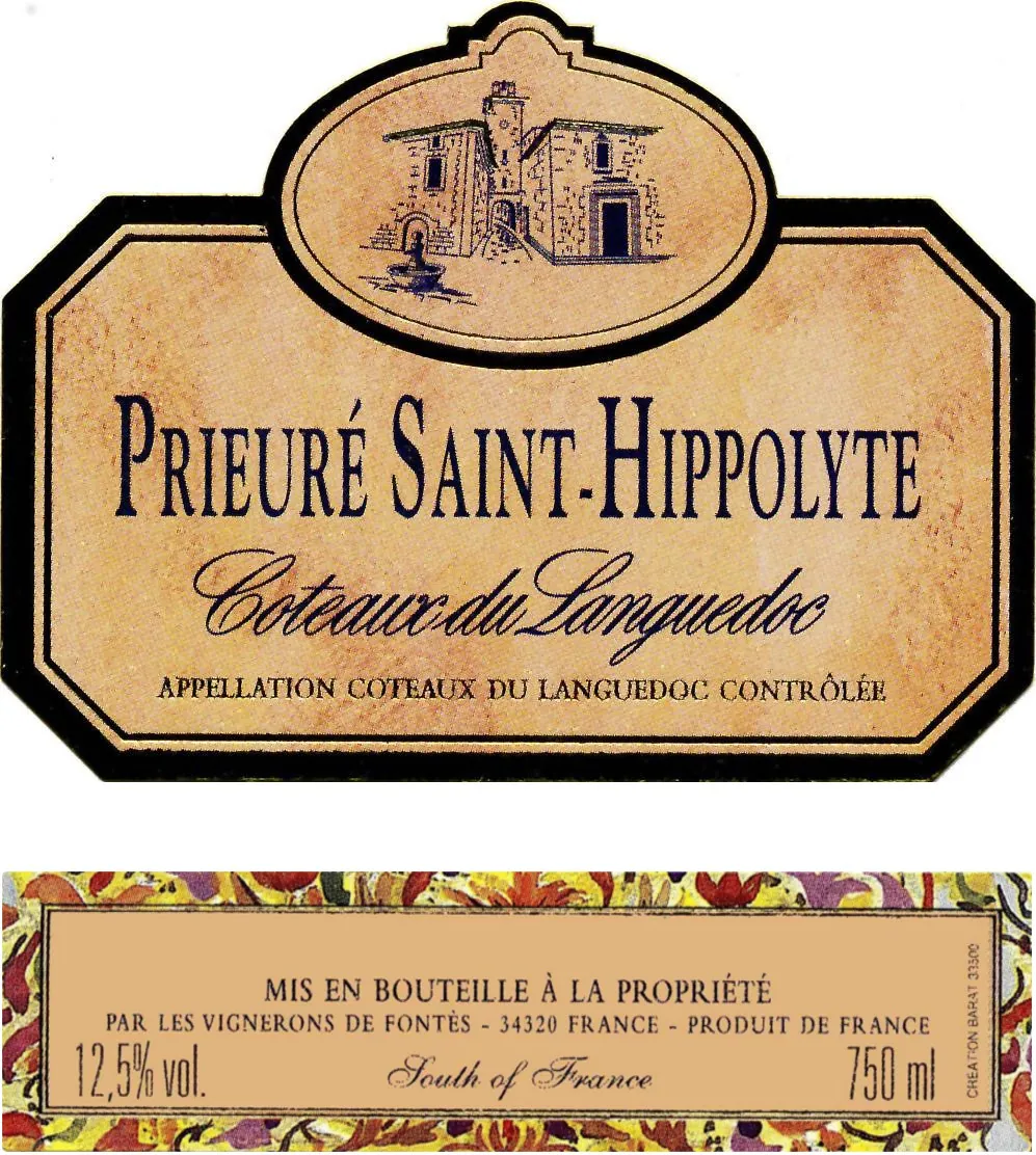 Coteaux du Languedoc Prieure Saint-Hippolyte Rouge Bottle