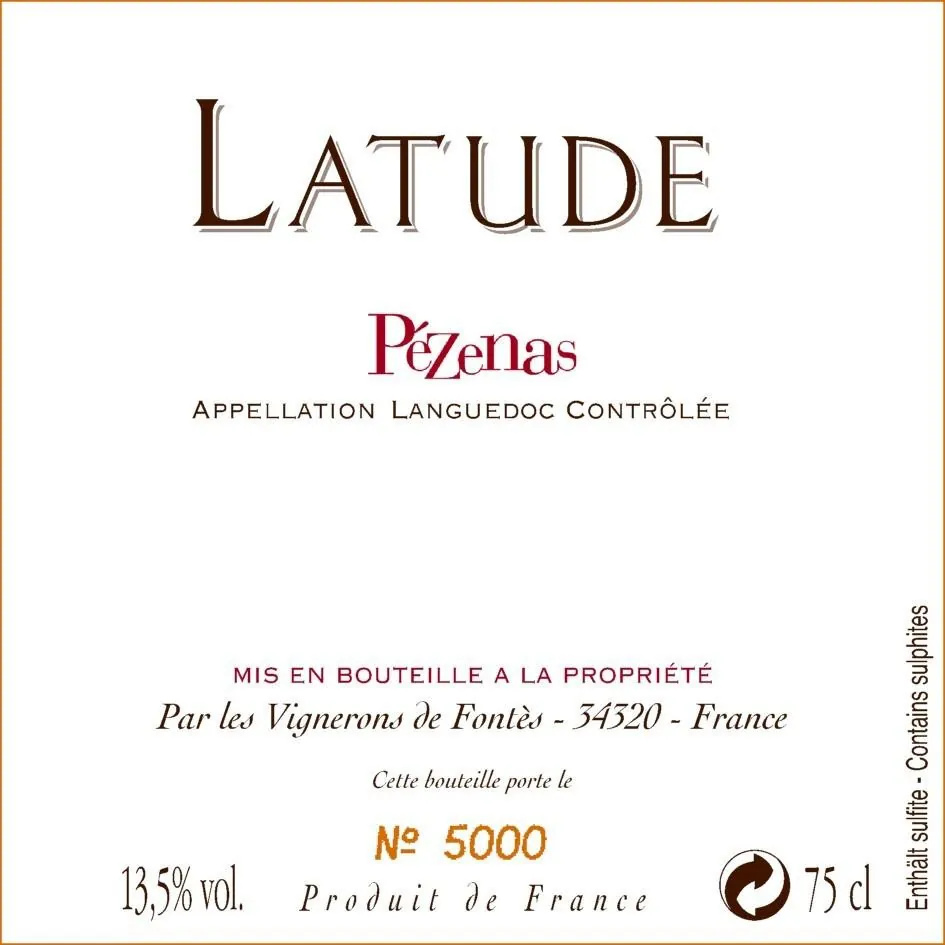 Pezenas Latude Bottle