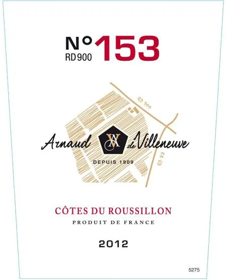 Cotes du Roussillon N153 RD 900 Rouge Bottle
