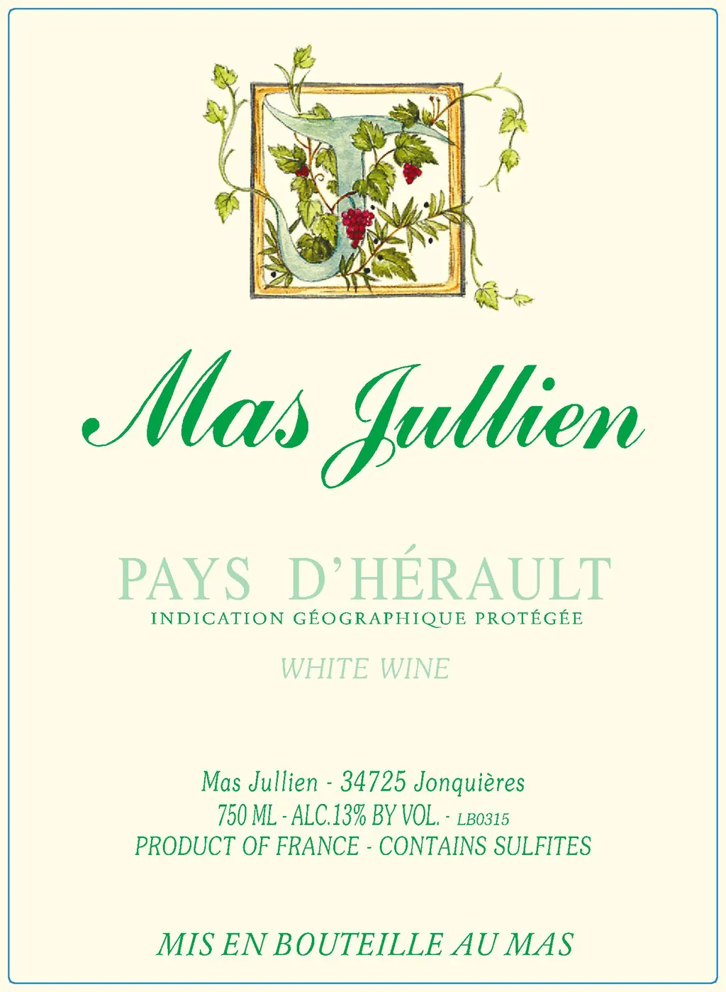 Pays d'Herault Blanc Bottle