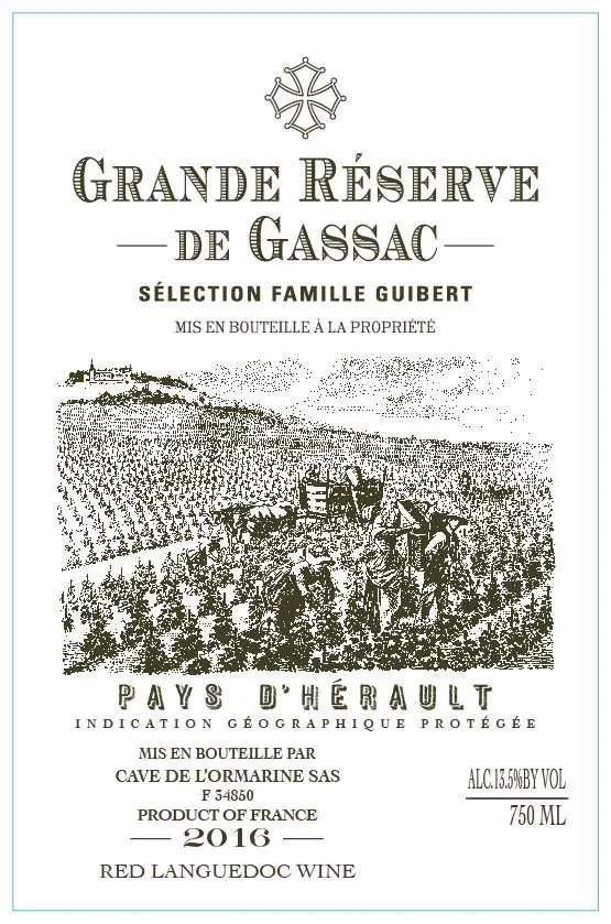 Pays D'Herault Gran Reserve De Gassac Rouge Bottle