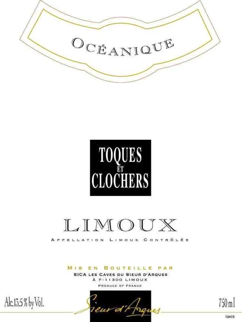 Limoux Oceanique Toques et Clochers Chardonnay Bottle