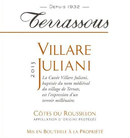 Cotes du Roussillon Villare Juliani Bottle