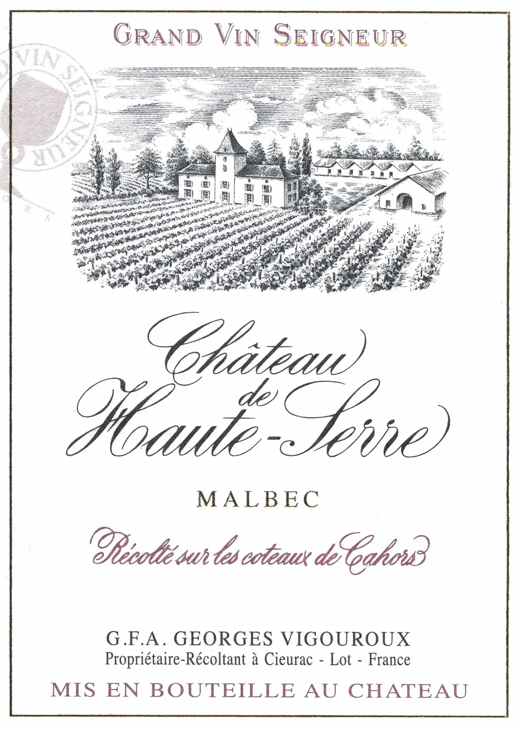 Cahors Malbec Bottle