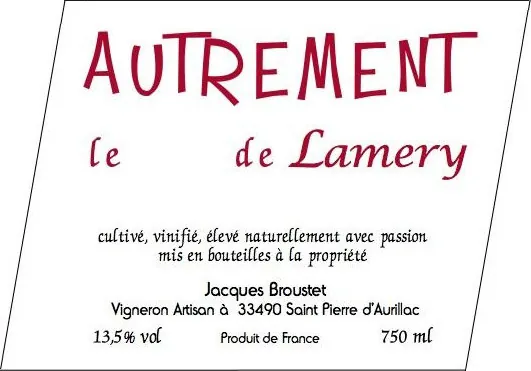 Vin de France Autrement Bottle