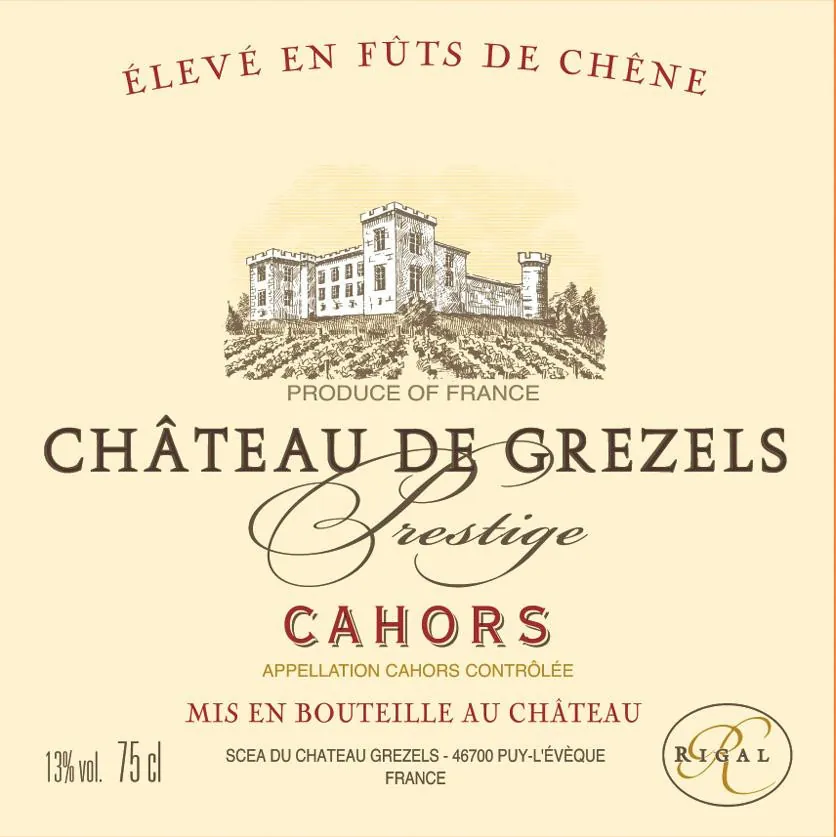 Cahors Chateau de Grezels Prestige Bottle