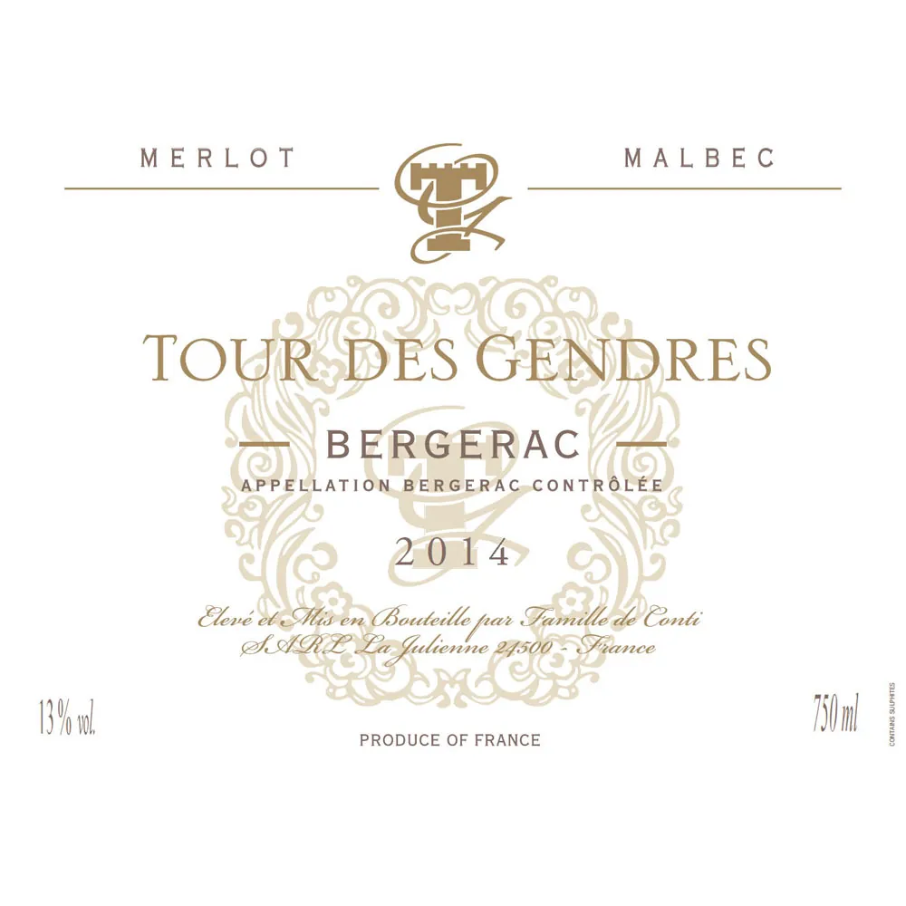 Tour des Gendres Bergerac Rouge Bottle