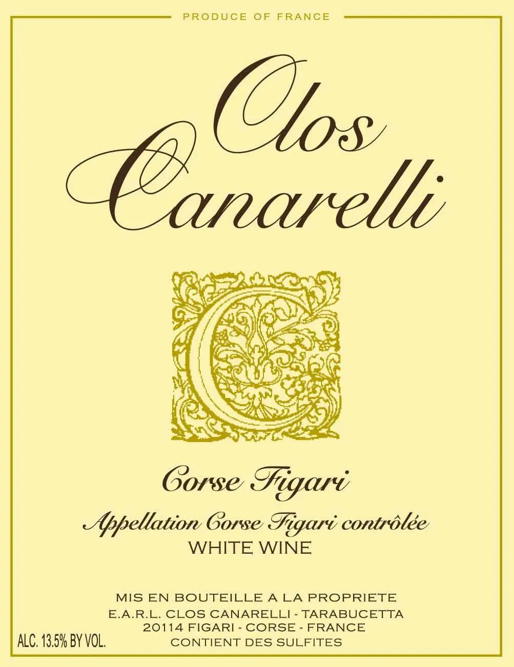 Corse Figari Blanc Bottle