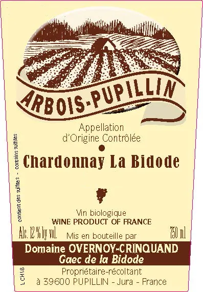 Arbois-Pupillin La Bidode Chardonnay Bottle