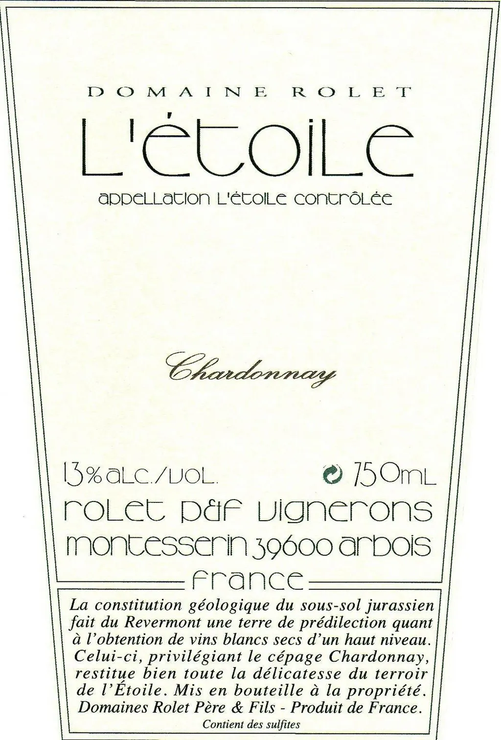 L'Etoile Chardonnay Bottle