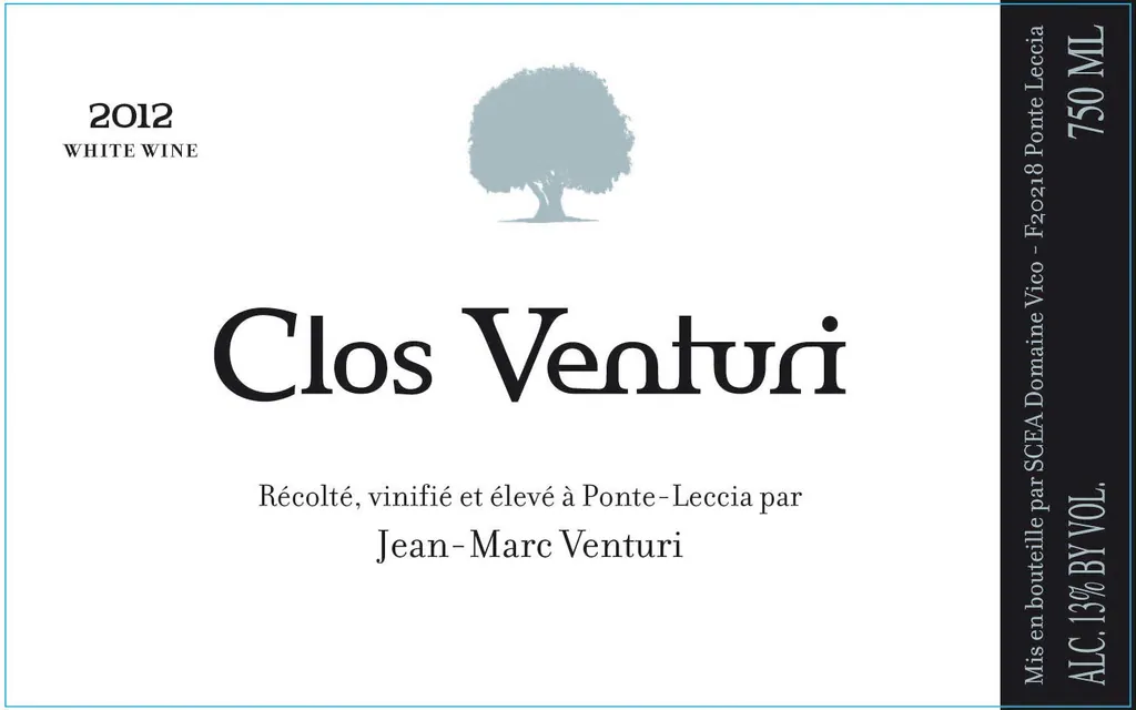 Vin de Corse Clos Venturi Blanc Bottle