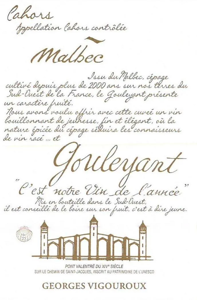 Gouleyant Malbec Bottle