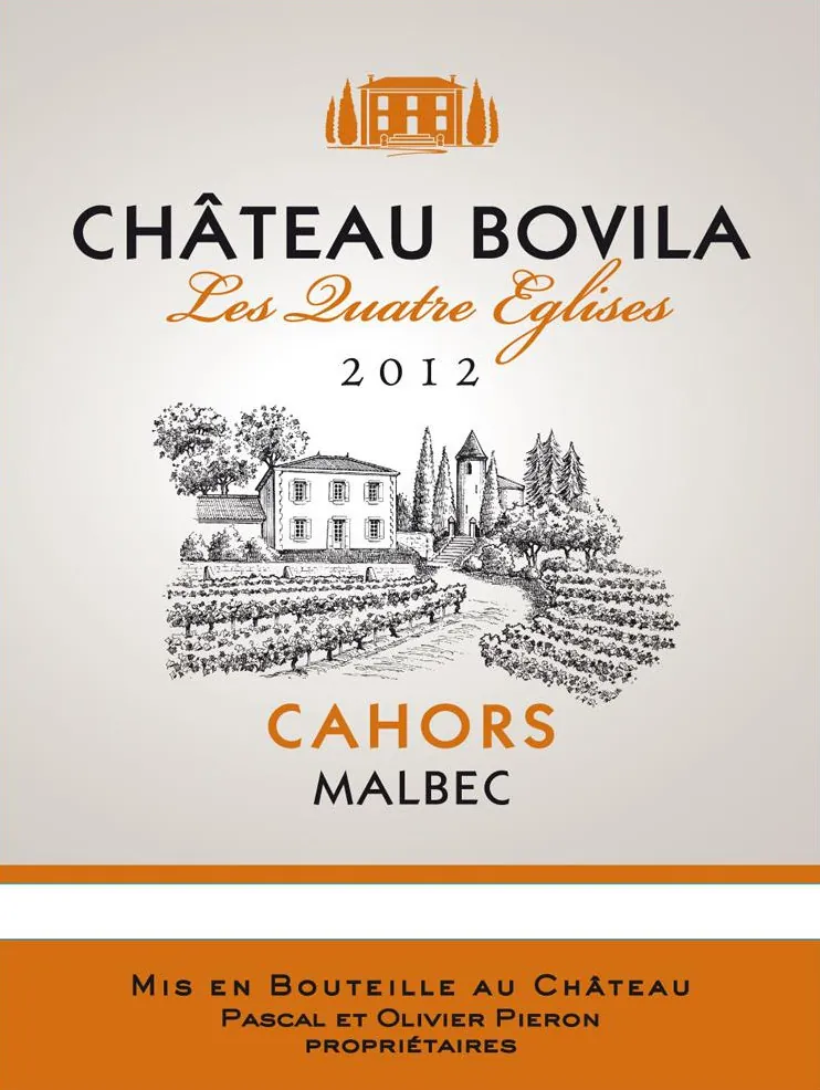 Cahors Chateau Bovila Les Quatre Eglises Bottle