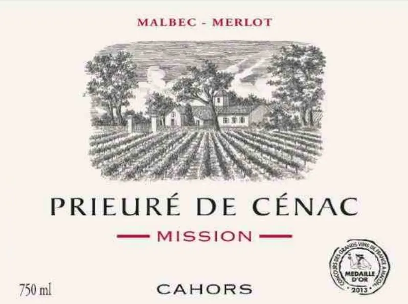 Cahors Prieure de Cenac Mission Malbec-Merlot Bottle