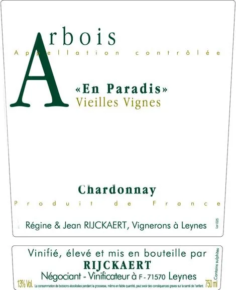 Arbois En Paradis Vieilles Vignes Bottle