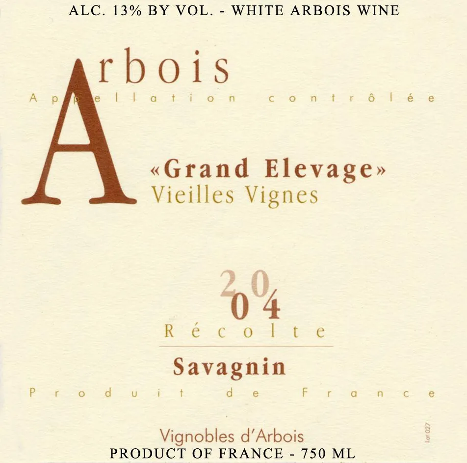 Jura Arbois Grand Elevage Vieilles Vignes Savagnin Bottle