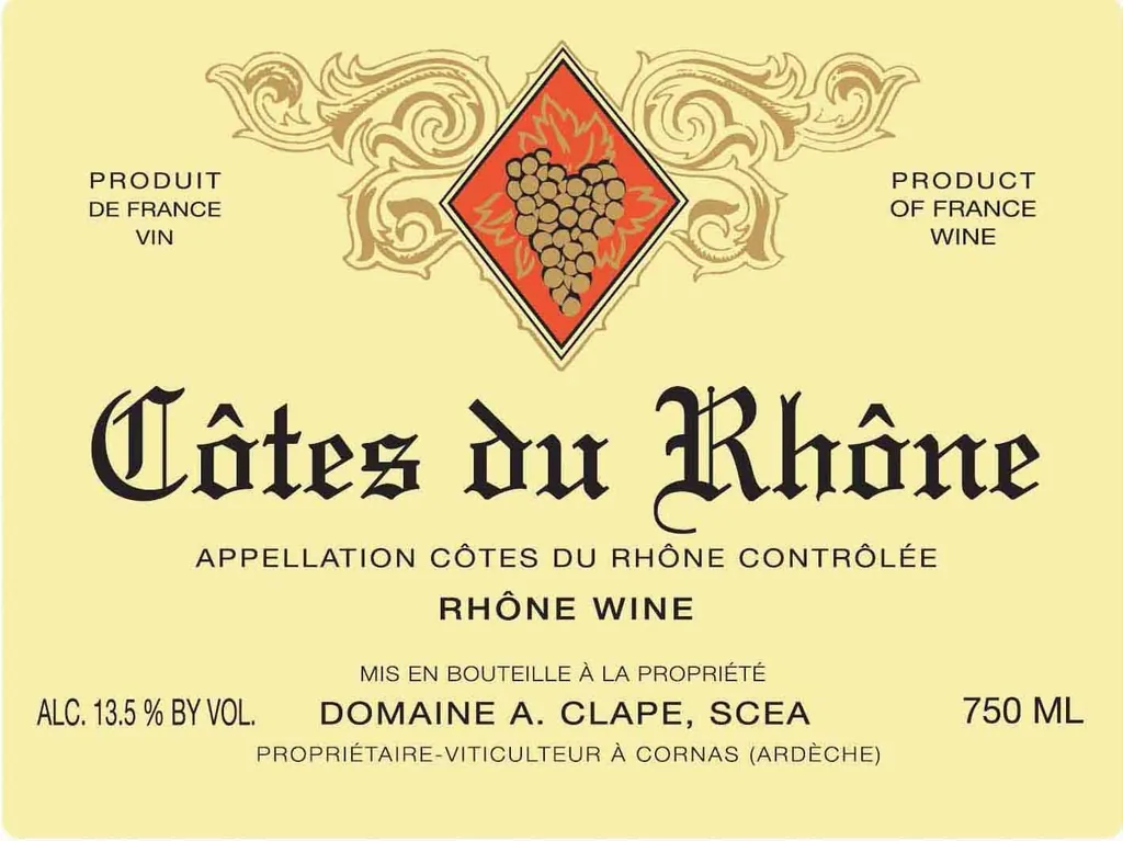Cotes du Rhone Rouge Bottle