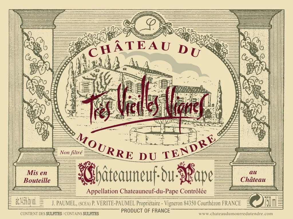 Mourre du Tendre Chateauneuf-du-Pape Tres Vieilles Vignes Bottle