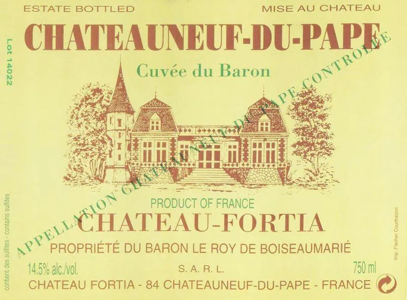Cuvee du Baron Chateauneuf-du-Pape Bottle