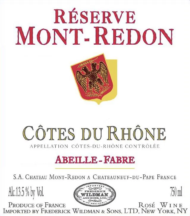 Cotes du Rhone Reserve Rose Bottle