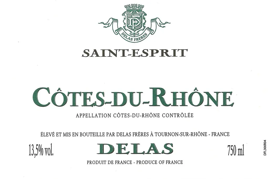 Cote du Rhone St. Esprit Blanc Bottle