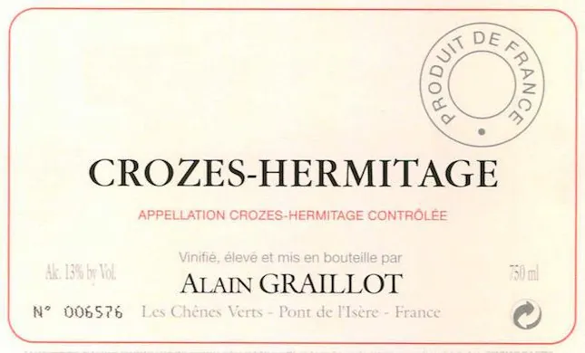 Alain Graillot Crozes Hermitage Rouge Bottle