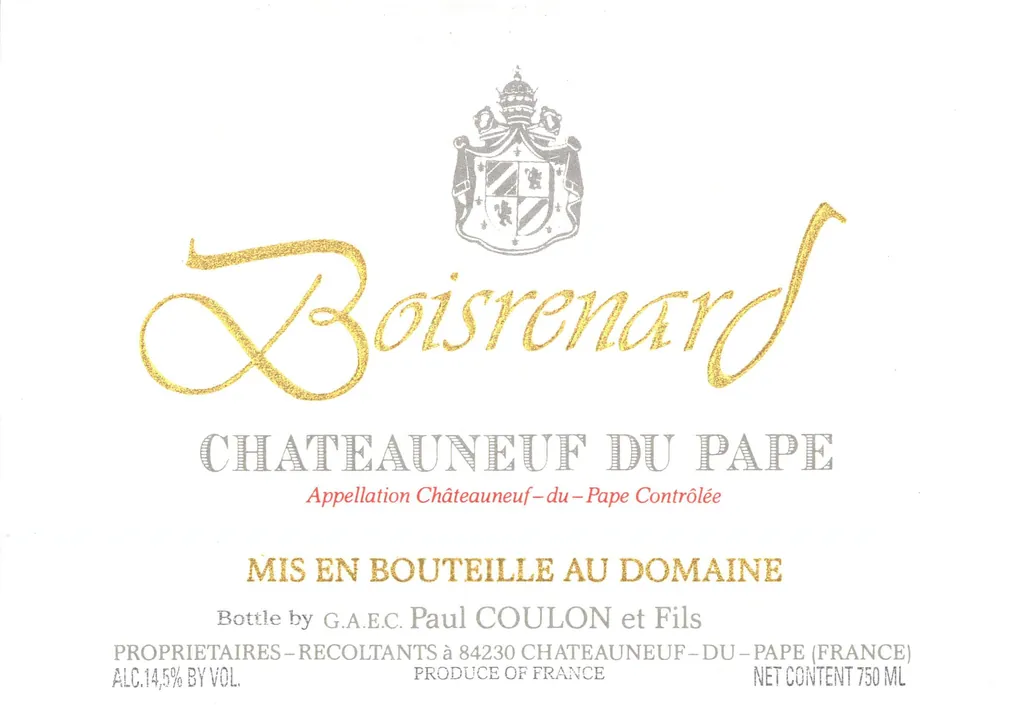 Chateauneuf-du-Pape Boisrenard Rouge Bottle