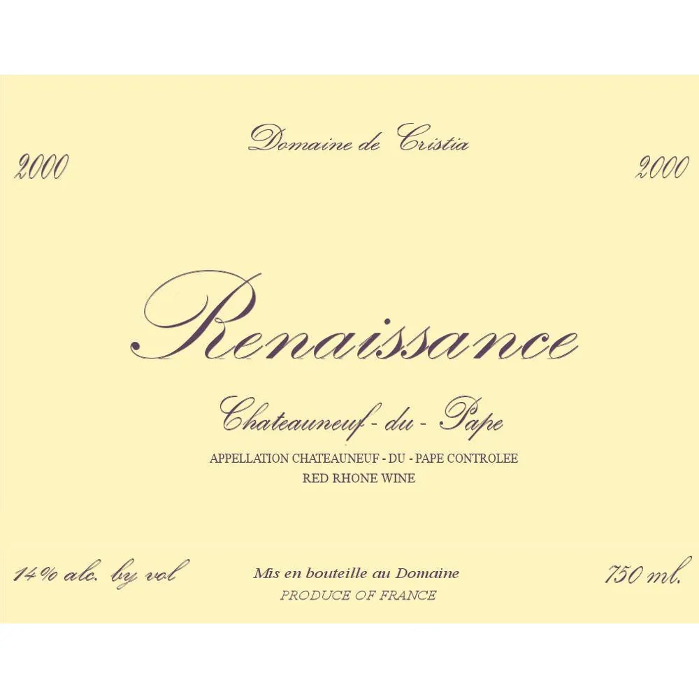 Cuvee Renaissance Chateauneuf-du-Pape Bottle