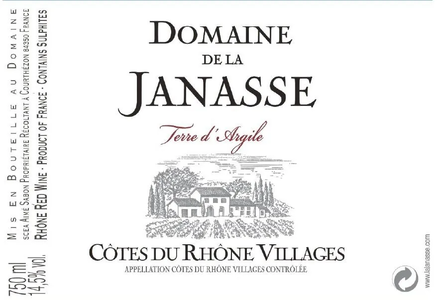 Cotes du Rhone Villages Terre d'Argile Bottle