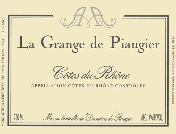 Cotes du Rhone La Grange de Piaugier Bottle