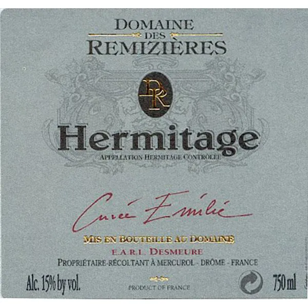 Cuvee Emilie Hermitage Bottle