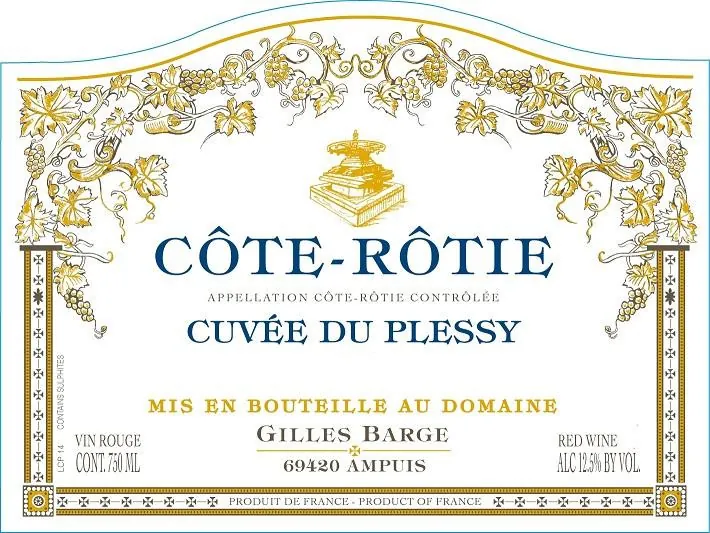 Cote Rotie Cuvee Du Plessy Bottle