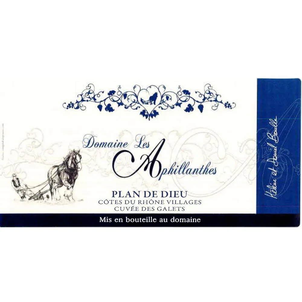 Cotes du Rhone Villages Galets Plan de Dieu Bottle