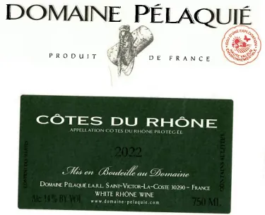 Cotes du Rhone Blanc Bottle