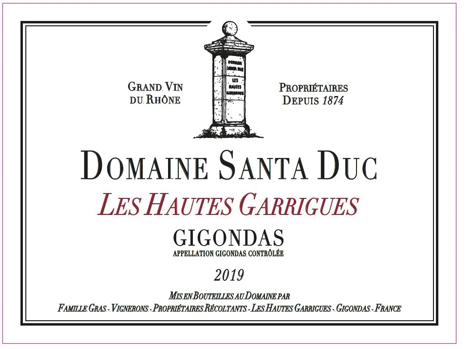 Les Hautes Garrigues Gigondas Bottle