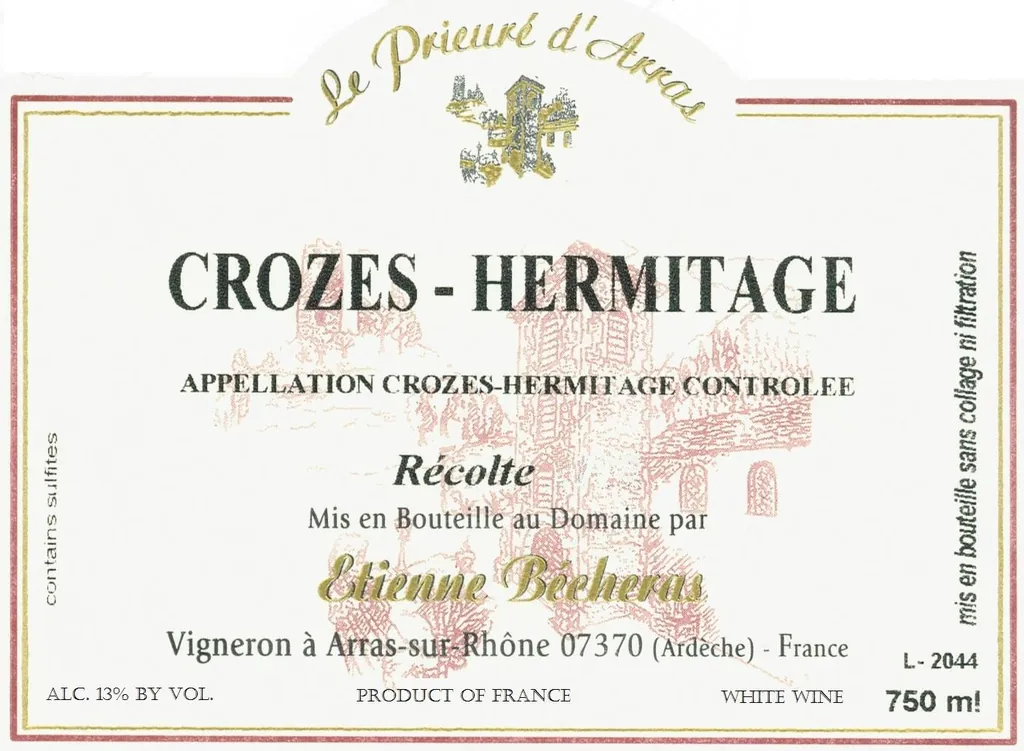 Crozes-Hermitage Le Prieure d'Arras Bottle