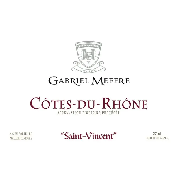 Cotes du Rhone Saint Vincent Red Bottle