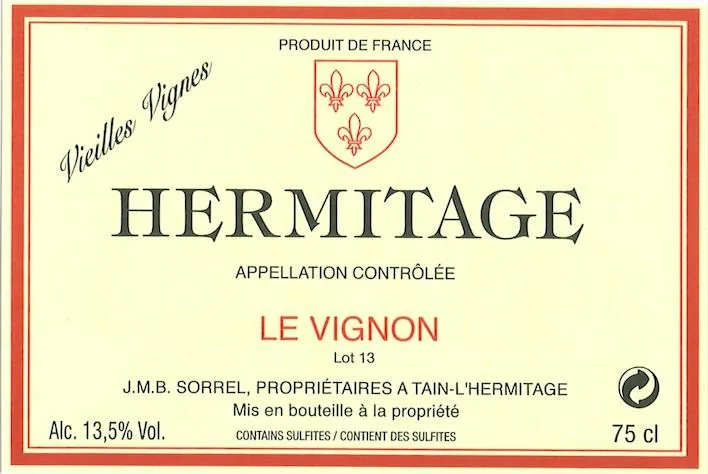 Hermitage Le Vignon Bottle