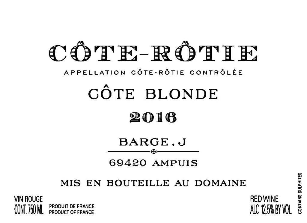 Cote Rotie Cote Blonde Bottle